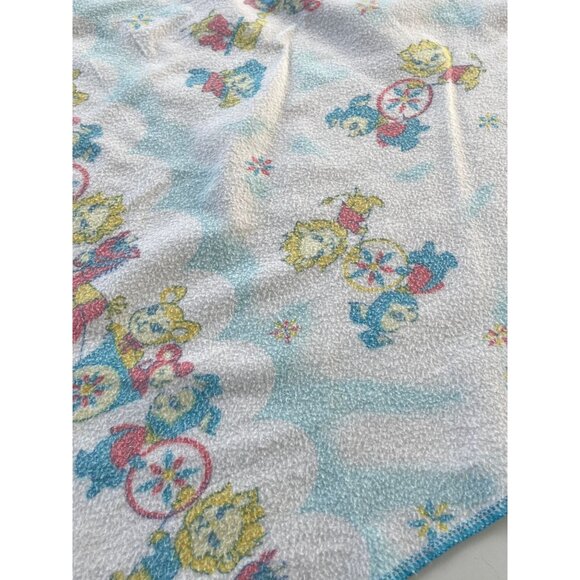 Vintage 60s baby blanket, nostalgia childhood flannel security blankie - Picture 4 of 9